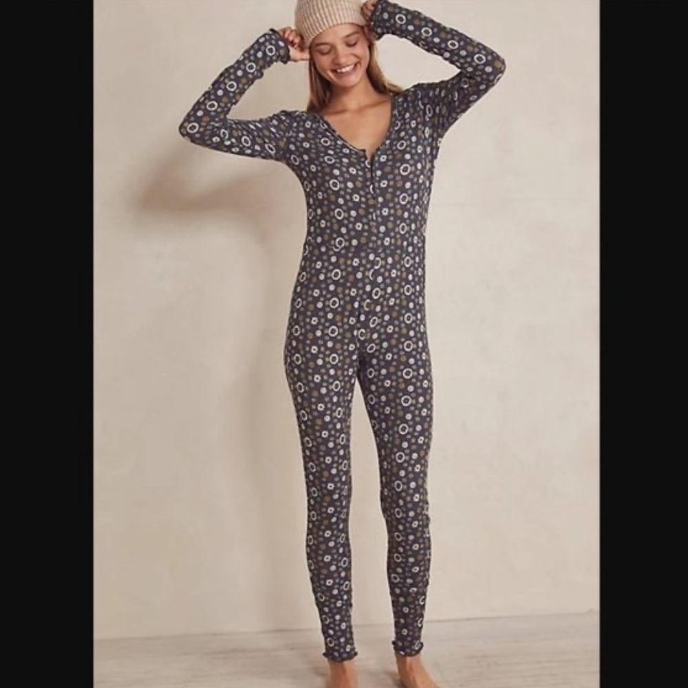 Free People Home Alone Long John Charcoal Gray size XS